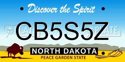 CB5S5Z North Dakota License Plate
