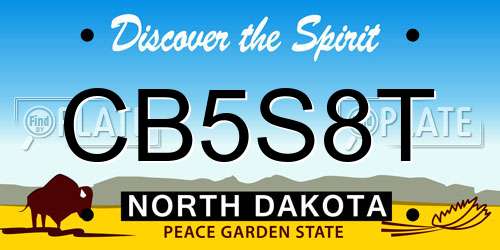 CB5S8T North Dakota License Plate