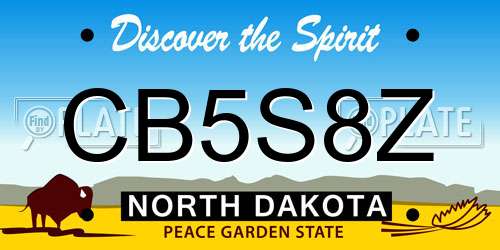 CB5S8Z North Dakota License Plate