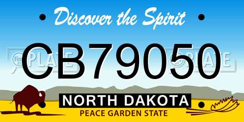 CB79050 North Dakota License Plate