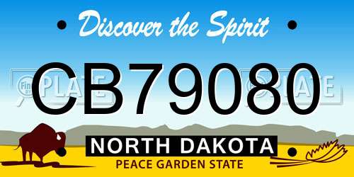 CB79080 North Dakota License Plate