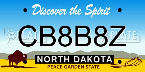 CB8B8Z North Dakota License Plate