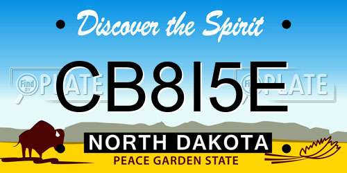 CB8I5E North Dakota License Plate