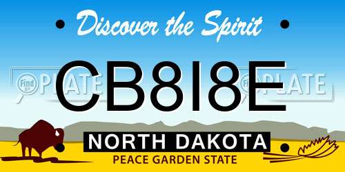 CB8I8E North Dakota License Plate