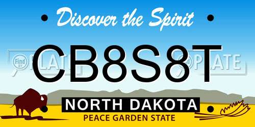 CB8S8T North Dakota License Plate