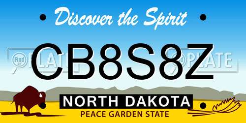 CB8S8Z North Dakota License Plate