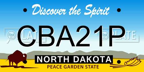 CBA21P North Dakota License Plate