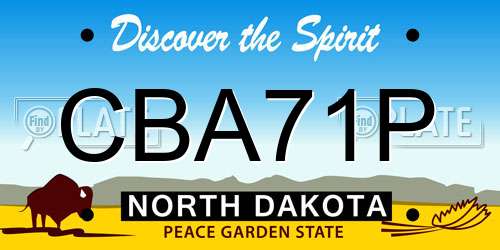 CBA71P North Dakota License Plate