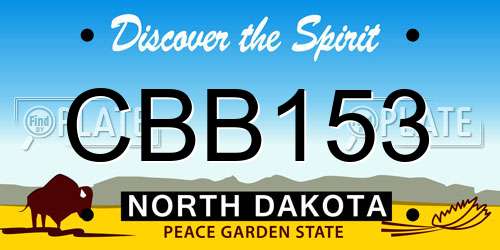 CBB153 North Dakota License Plate