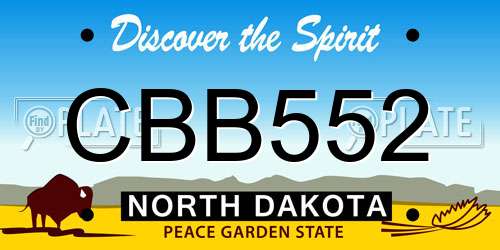 CBB552 North Dakota License Plate