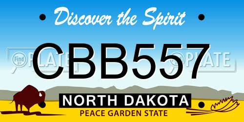 CBB557 North Dakota License Plate