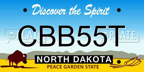 CBB55T North Dakota License Plate