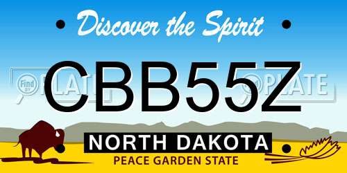 CBB55Z North Dakota License Plate