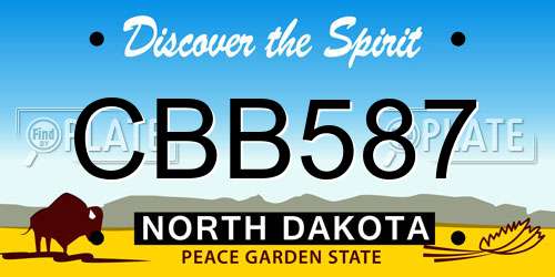 CBB587 North Dakota License Plate