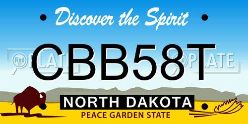 CBB58T North Dakota License Plate
