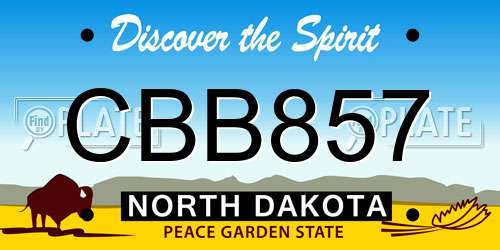 CBB857 North Dakota License Plate