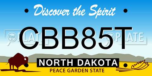 CBB85T North Dakota License Plate