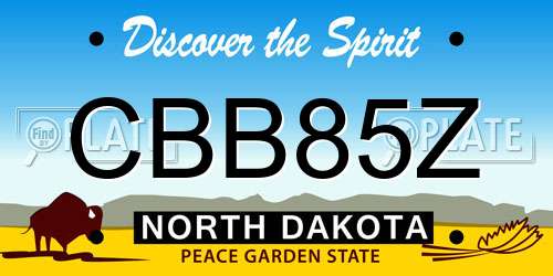 CBB85Z North Dakota License Plate
