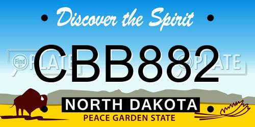 CBB882 North Dakota License Plate