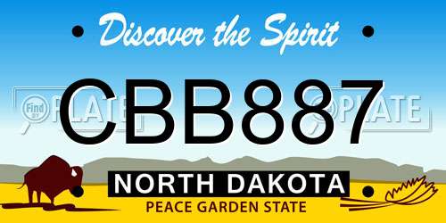 CBB887 North Dakota License Plate