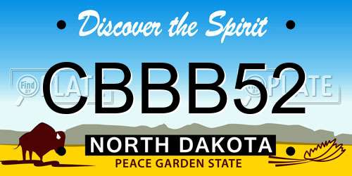 CBBB52 North Dakota License Plate