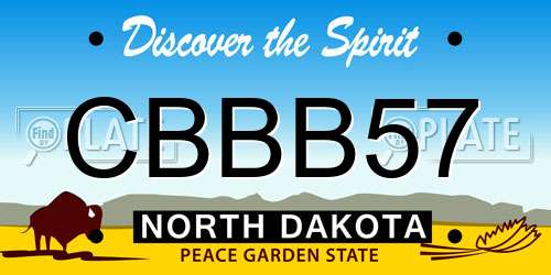 CBBB57 North Dakota License Plate