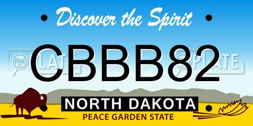 CBBB82 North Dakota License Plate