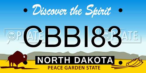 CBBI83 North Dakota License Plate