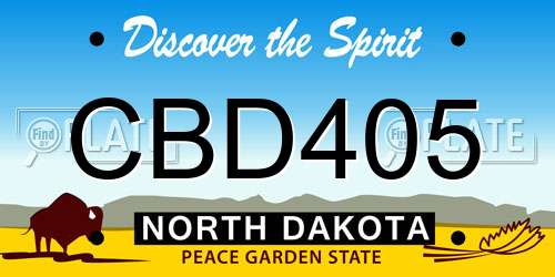 CBD405 North Dakota License Plate