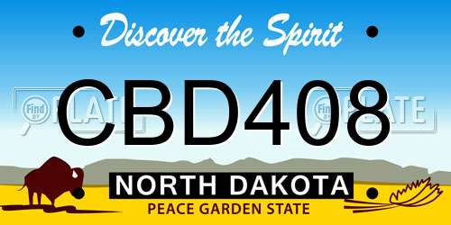 CBD408 North Dakota License Plate