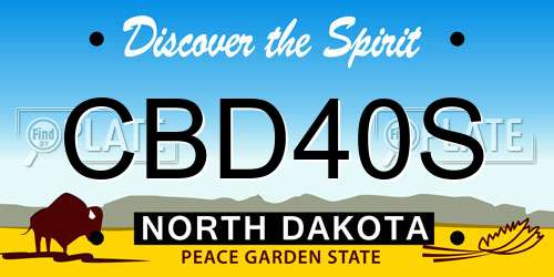 CBD40S North Dakota License Plate
