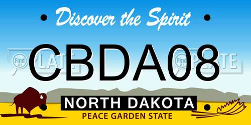 CBDA08 North Dakota License Plate