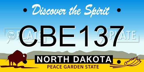 CBE137 North Dakota License Plate