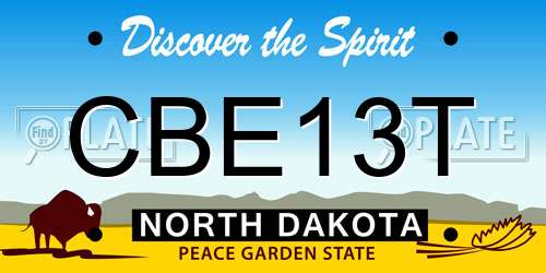 CBE13T North Dakota License Plate