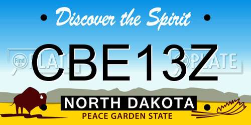 CBE13Z North Dakota License Plate