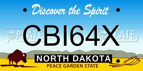 CBI64X North Dakota License Plate
