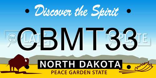 CBMT33 North Dakota License Plate