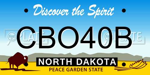 CBO40B North Dakota License Plate