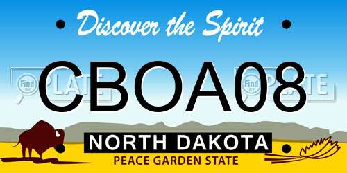 CBOA08 North Dakota License Plate