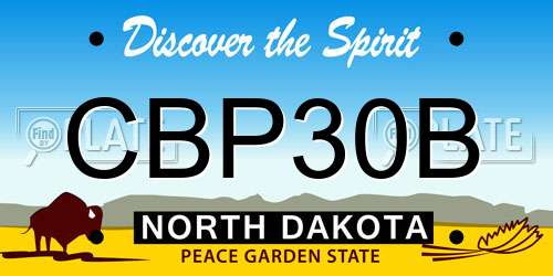 CBP30B North Dakota License Plate