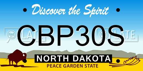 CBP30S North Dakota License Plate