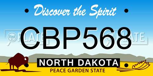 CBP568 North Dakota License Plate