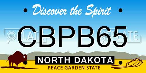 CBPB65 North Dakota License Plate