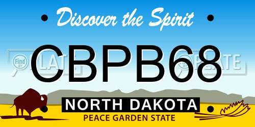 CBPB68 North Dakota License Plate