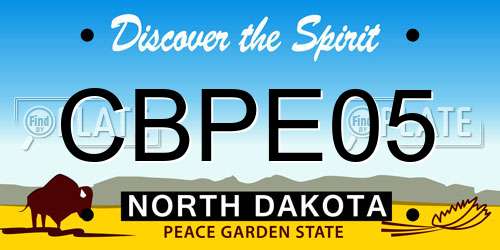 CBPE05 North Dakota License Plate