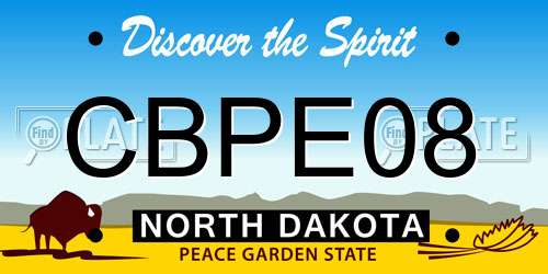 CBPE08 North Dakota License Plate