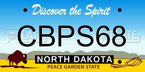 CBPS68 North Dakota License Plate