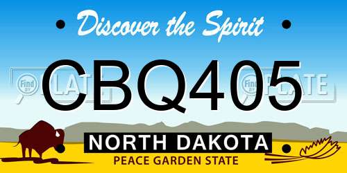 CBQ405 North Dakota License Plate
