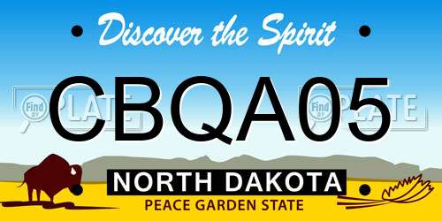 CBQA05 North Dakota License Plate