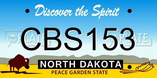 CBS153 North Dakota License Plate